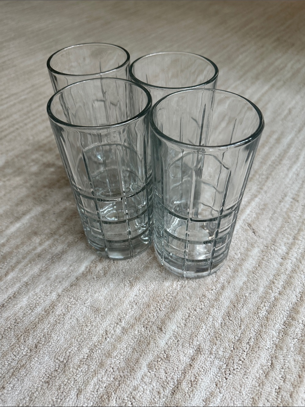 Vintage Anchor Hocking Tartan Ice Tea Glasses Clear Manchester 16 oz Set Of 4